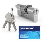 Zestaw inteligentny zamek Tedee Lock GO2 (aluminium) srebrny z białym przyciskiem + wkładka Gerda SLR SLR 30-61/30 mm z zębatką (typ B) - obrazek 7