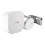 Zestaw inteligentny zamek GERDA Tedee Lock Pro srebrny + mostek + wkładka modułowa Gerda SLR 30-61/30 mm (typ A)