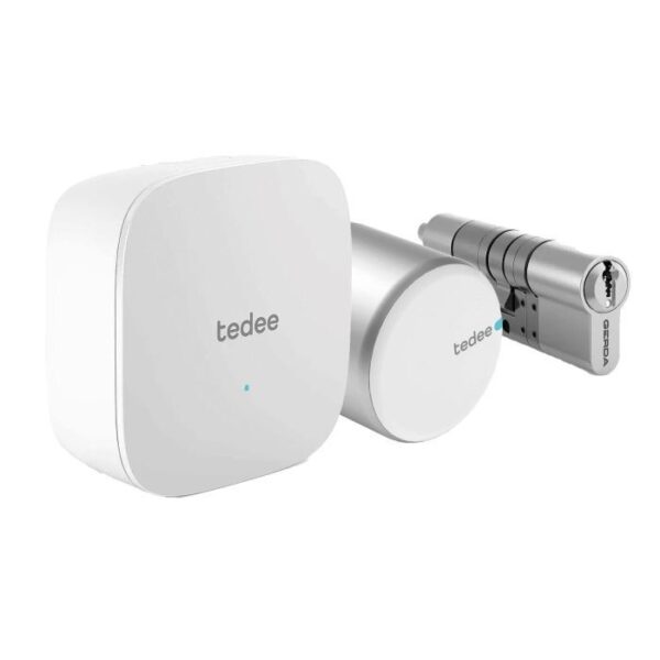 Zestaw inteligentny zamek GERDA Tedee Lock Pro srebrny + mostek + wkładka modułowa Gerda SLR 30-61/30 mm (typ A)